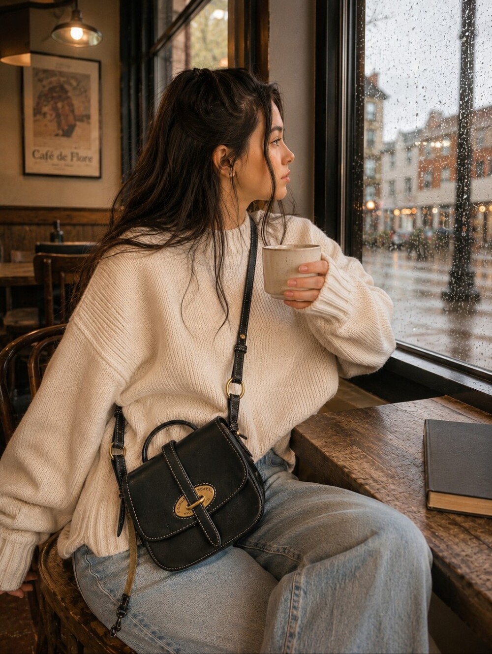 Dooney & Bourke 1975 Vintage Leather Crossbody Saddle Bag